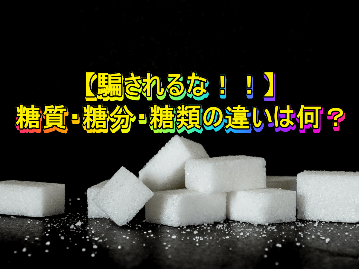 【騙されるな！！】糖質・糖分・糖類の違いは何？